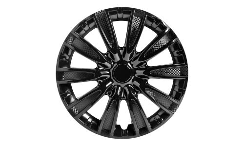 Колпаки на колеса Airline Торнадо, 14", черные глянцевые, под карбон, 2шт, арт. AWCC-14-09