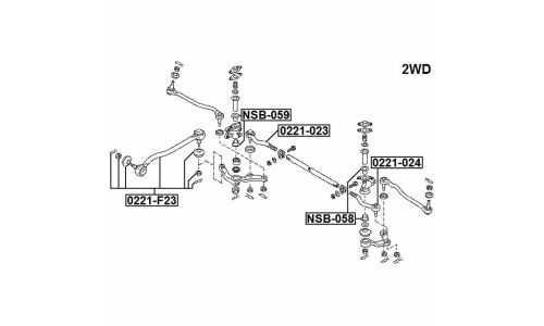Втулка маятникового рычага Febest, арт. NSB-058