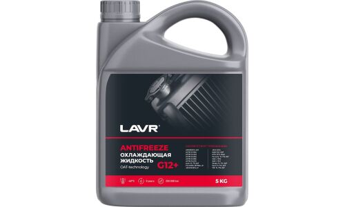 Антифриз Lavr Antifreeze, OAT, G12+, красный, -45°C, 5кг, арт. Ln1710