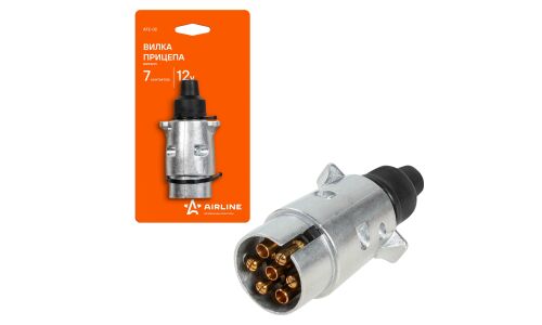 Вилка прицепа Airline, 12В, 7 контактов, алюминиевый корпус, арт. ATE-02