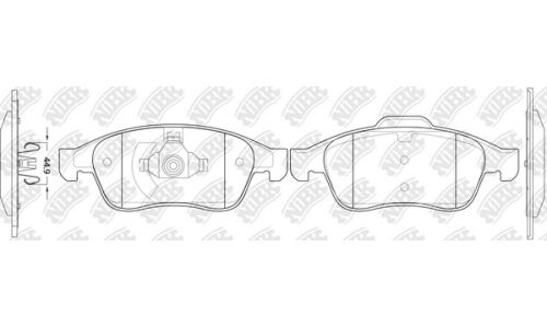 Колодки тормозные дисковые NiBK Original, передние, комплект на ось (4 шт), арт. PN0551