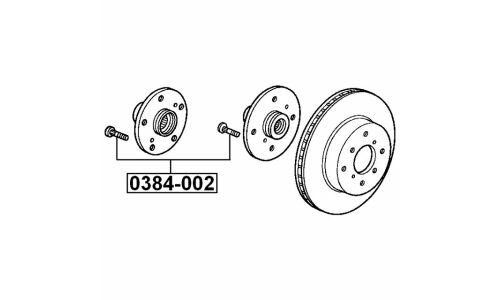 Шпилька колесная Febest 0384-002, для Honda, M12x1.5(R), длина 46мм, 1 шт