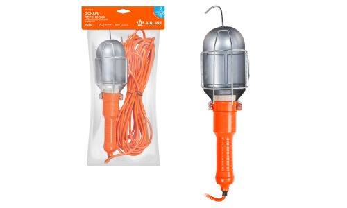 Фонарь-переноска Airline, под лампу с цоколем E27, 220В, провод 10м, крючок для крепления, арт. AFL-WL-16