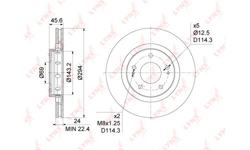 Диск тормозной LYNXauto, арт. BN-1093