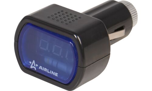 Автомобильный вольтметр Airline, в прикуриватель 12/24В, цифровой дисплей, арт. AVM-D-01