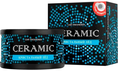 Ароматизатор на торпедо Tensy Ceramic Кристальный лед, меловой, баночка 60г, арт. TC-75