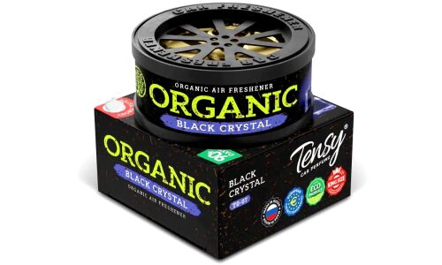 Ароматизатор на торпедо Tensy Organic Black Crystal (Чёрный лёд), с растительным наполнителем, баночка 20г, арт.