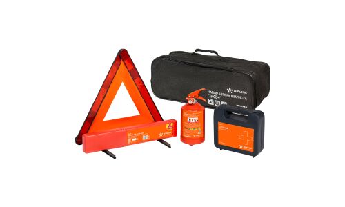 Набор автомобилиста Airline «ЭКО+» (знак, аптечка, огнетушитель ОП1 1.5кг), арт. ANA-03