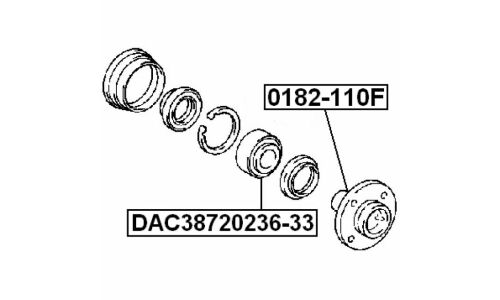 Подшипник ступицы колеса Febest, арт. DAC38720236-33