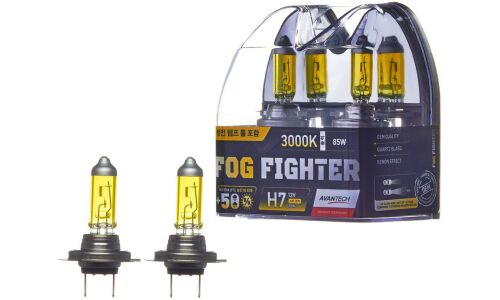 Лампа галогенная Avantech Fog Fighter H7 (PX26d, T11), 12В, 55Вт (соответствует 85Вт), 3000К, комплект 2 шт, арт. AB3007