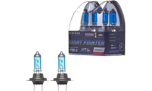 Лампа галогенная Avantech Night Fighter H7 (PX26d, T11), 12В, 55Вт (соответствует 100Вт), 5000К, комплект 2 шт, арт. AB5007