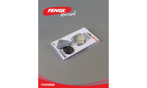 Зеркало заднего вида вспомогательное Fenox, закруглённое, Ø50мм, универсальное, с шарниром, на двустороннем скотче, 2 шт, арт. FAO1006