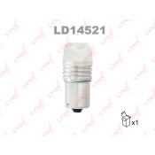 Лампа светодиодная LYNXauto P21W (BA15s, S25), 12В, 21Вт, 12000К, синяя, 1 шт, арт. LD14521