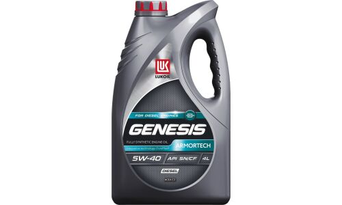 Масло моторное Лукойл Genesis Armortech Diesel 5w40, синтетическое, API SN/CF, ACEA C3, для дизельного двигателя, 4л, арт. 2202054/3149129