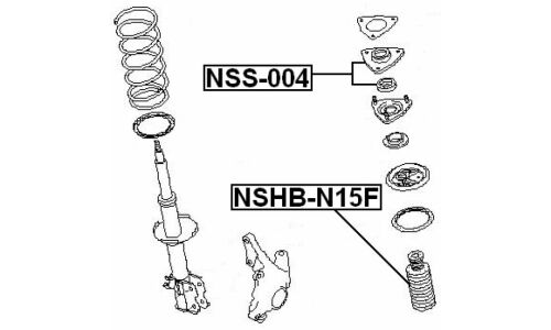 Пыльник-отбойник амортизатора Febest, арт. NSHB-N15F
