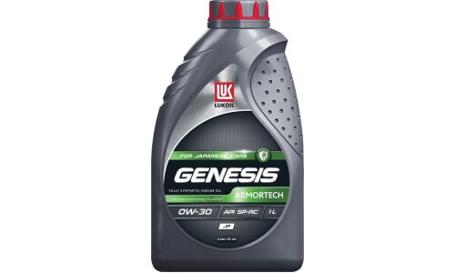 Масло моторное Лукойл Genesis Armortech JP 0w30, синтетическое, API SP RC, ILSAC GF-6A, для бензинового двигателя, 1л, арт. 3173835