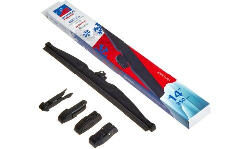 Щетка стеклоочистителя Double Force 350мм (14") каркасная, зимняя, крепления J-Hook, Side Pin (P&H), Pinch Tab, Push Button, 1 шт, арт. DFW14