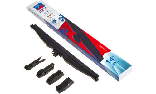 Щетка стеклоочистителя Double Force 350мм (14") каркасная, зимняя, крепления J-Hook, Side Pin (P&H), Pinch Tab, Push Button, 1 шт, арт. DFW14