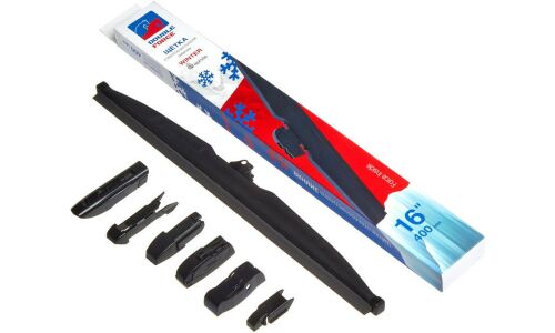 Щетка стеклоочистителя Double Force 400мм (16") каркасная, зимняя, крепления J-Hook, Side Pin (P&H), Pinch Tab, Push Button, 1 шт, арт. DFW16
