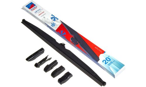 Щетка стеклоочистителя Double Force 500мм (20") каркасная, зимняя, зимняя, 7 переходников, 1 шт, арт. DFW20