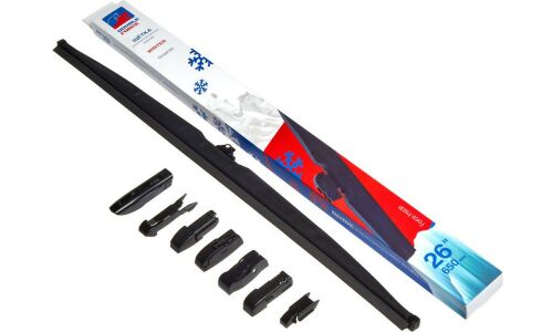 Щетка стеклоочистителя Double Force 650мм (26") каркасная, зимняя, крепления J-Hook, Side Pin (P&H), Pinch Tab, Push Button, 1 шт, арт. DFW26