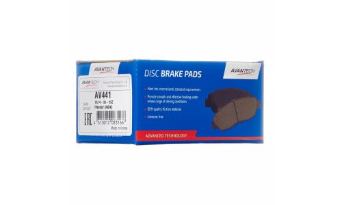 Колодки тормозные дисковые Avantech, передние, комплект на ось (4 шт), арт. AV441