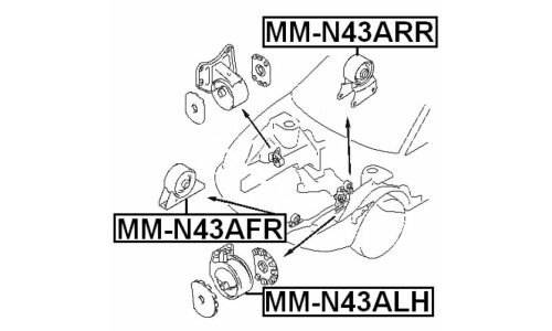 Опора (подушка) двигателя Febest, арт. MM-N43ARR
