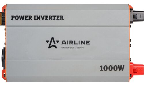 Инвертор напряжения Airline, 24В(DC)→220В(AC), 50Гц, 1000Вт, (+2xUSB 5В), арт. API-1000-06