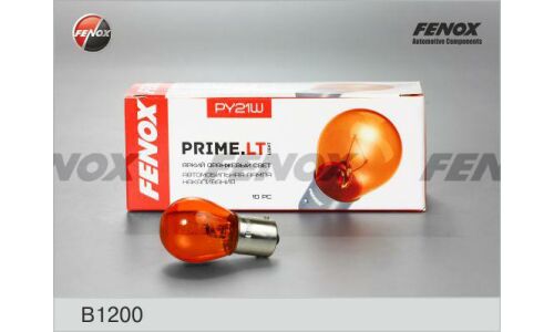 Лампа Fenox Prime.LT PY21W (BAU15s, S25), 12В, 21Вт, оранжевая, арт. B1200