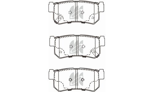Колодки тормозные дисковые Kashiyama, задние, комплект на ось (4 шт), арт. D11217MH