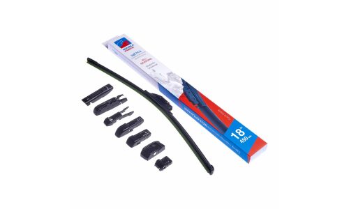 Щетка стеклоочистителя Double Force 450мм (18") бескаркасная, всесезонная, 7 переходников, 1 шт, арт. DFF18