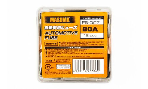 Предохранитель автомобильный Masuma, кассетный, папа (PAL S1041-1/FJ14), чёрный, 80А, комплект 12 шт, арт. FS-007