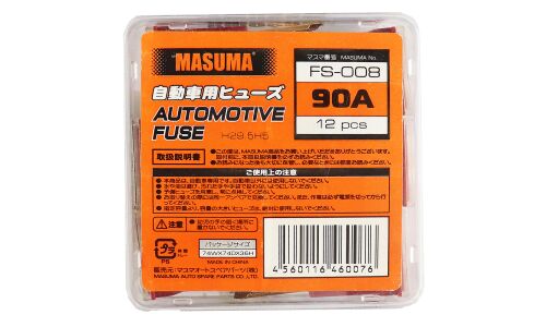 Предохранитель автомобильный Masuma, кассетный, папа (PAL S1041-1/FJ14), бордовый, 90А, комплект 12 шт, арт. FS-008