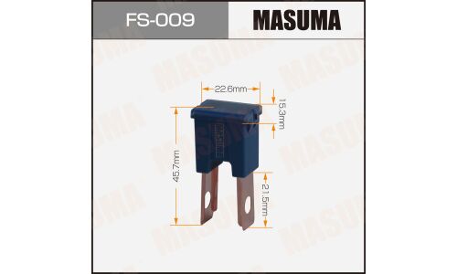 Предохранитель автомобильный Masuma, кассетный, папа (PAL S1041-1/FJ14), синий, 100А, комплект 12 шт, арт. FS-009