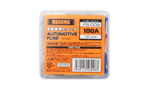 Предохранитель автомобильный Masuma, кассетный, папа (PAL S1041-1/FJ14), синий, 100А, комплект 12 шт, арт. FS-009