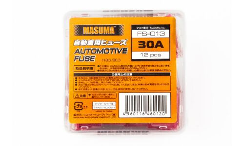 Предохранитель автомобильный Masuma, кассетный, мама (PAL FJ11), розовый, 30А, комплект 12 шт, арт. FS-013
