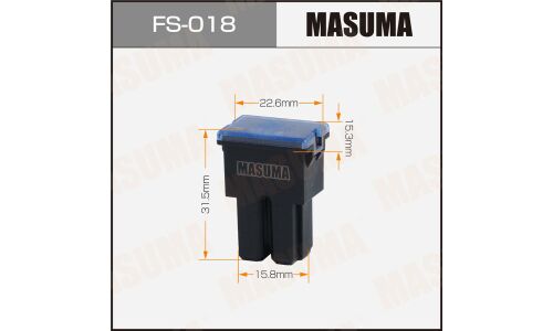 Предохранитель автомобильный Masuma, кассетный, мама (PAL FJ11), чёрный, 80А, комплект 12 шт, арт. FS-018