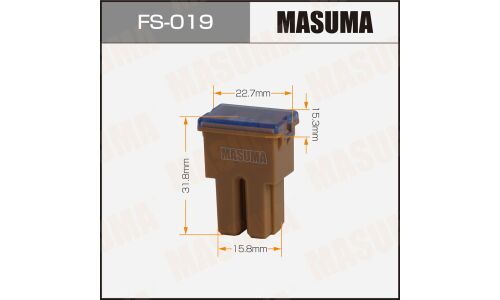 Предохранитель автомобильный Masuma, кассетный, мама (PAL FJ11), бордовый, 90А, комплект 12 шт, арт. FS-019