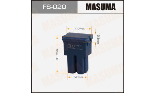 Предохранитель автомобильный Masuma, кассетный, мама (PAL FJ11), синий, 100А, комплект 12 шт, арт. FS-020