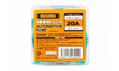 Предохранитель автомобильный Masuma, кассетный, мама (PAL MINI FJ10), голубой, 20А, комплект 20 шт, арт. FS-023