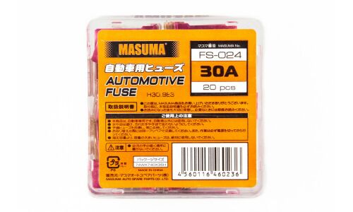 Предохранитель автомобильный Masuma, кассетный, мама (PAL MINI FJ10), розовый, 30А, комплект 20 шт, арт. FS-024