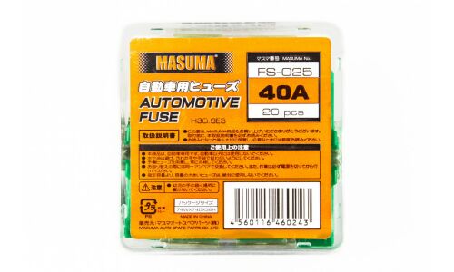 Предохранитель автомобильный Masuma, кассетный, мама (PAL MINI FJ10), зелёный, 40А, комплект 20 шт, арт. FS-025