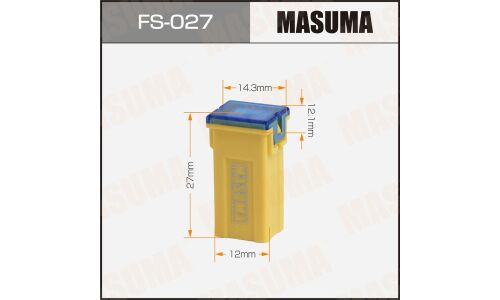 Предохранитель автомобильный Masuma, кассетный, мама (PAL MINI FJ10), жёлтый, 60А, комплект 20 шт, арт. FS-027