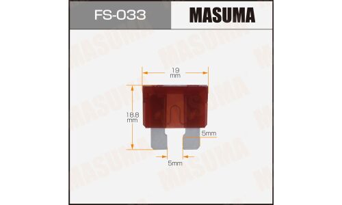 Предохранитель автомобильный Masuma, флажковый, стандартный (ATO S1035-2/FT), коричневый, 7.5А, комплект 100 шт, арт. FS-033