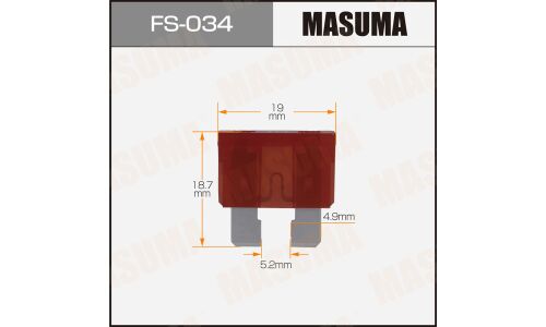 Предохранитель автомобильный Masuma, флажковый, стандартный (ATO S1035-2/FT), красный, 10А, комплект 100 шт, арт. FS-034