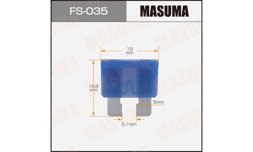 Предохранитель автомобильный Masuma, флажковый, стандартный (ATO S1035-2/FT), синий, 15А, комплект 100 шт, арт. FS-035