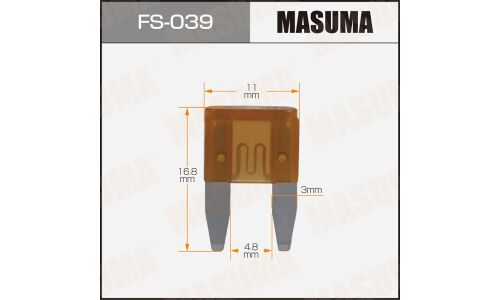 Предохранитель автомобильный Masuma, флажковый, мини (MINI S1035-1/FN), светло-коричневый, 5А, комплект 100 шт, арт. FS-039