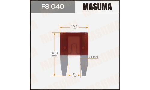 Предохранитель автомобильный Masuma, флажковый, мини (MINI S1035-1/FN), коричневый, 7.5А, комплект 100 шт, арт. FS-040