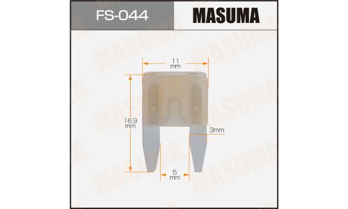 Предохранитель автомобильный Masuma, флажковый, мини (MINI S1035-1/FN), оранжевый, 25А, комплект 100 шт, арт. FS-044