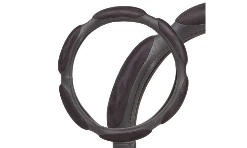 Оплетка на руль Airline, спонжевая, черный цвет, размер M (37-39см)